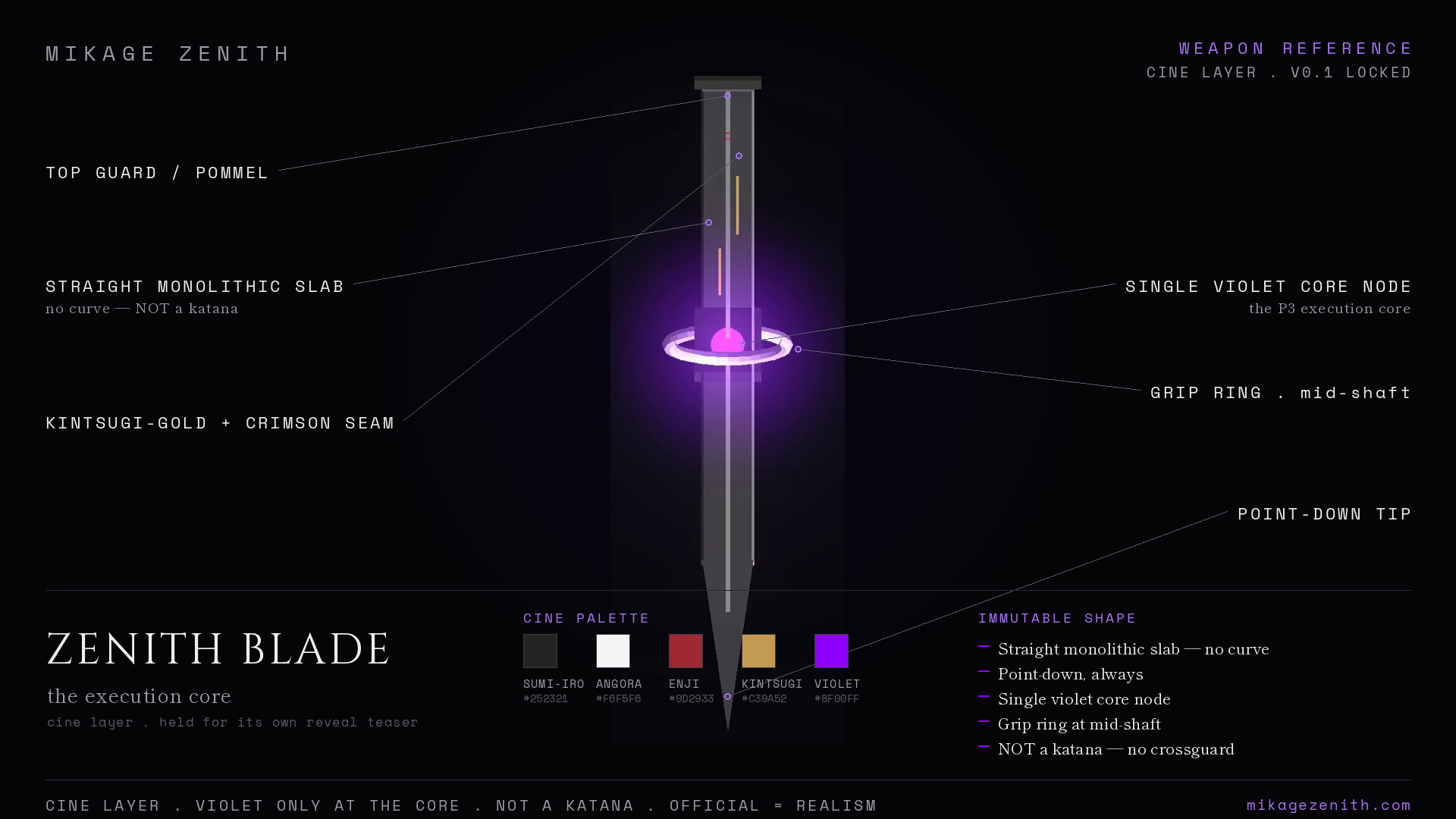 Mikage Zenith Blade weapon reference